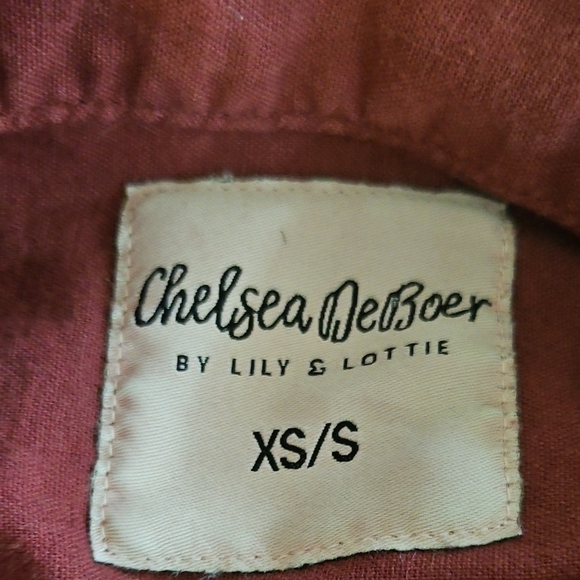 Chelsea DeBoer XS/S Red Layne Cotton Linen Romper - Picture 8 of 8